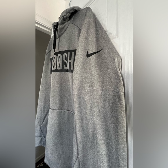Nike Swoosh Grey Polyester Hoodie Sweatshirt SZ XXL - Picture 2 of 7